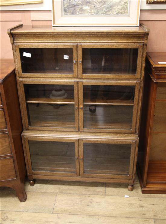 A Globe Wernicke type three section bookcase	 H.132cm